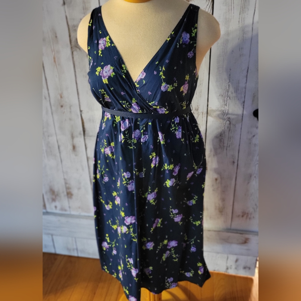 Navy Floral Dress